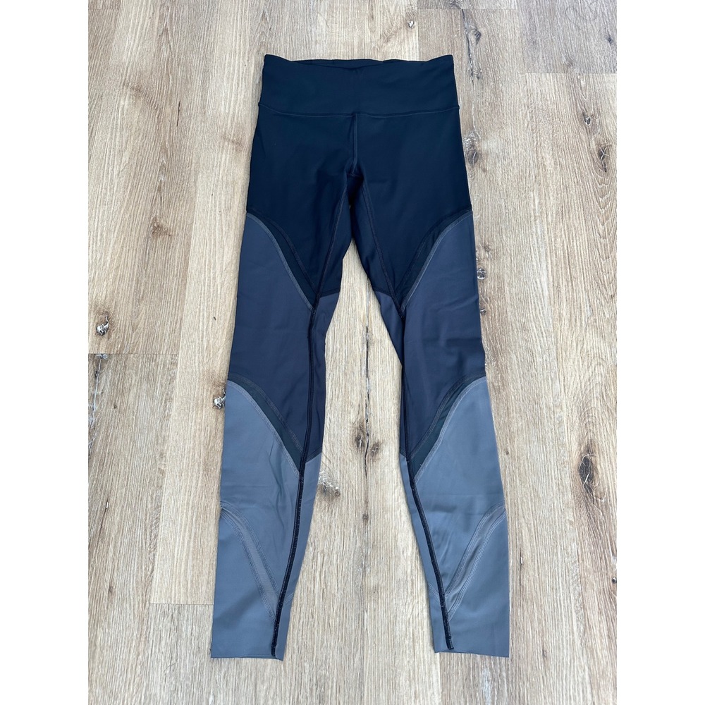 Lululemon Colour Me‎ Ombré Tights Grey Colorblock Mesh Leggings Size 6